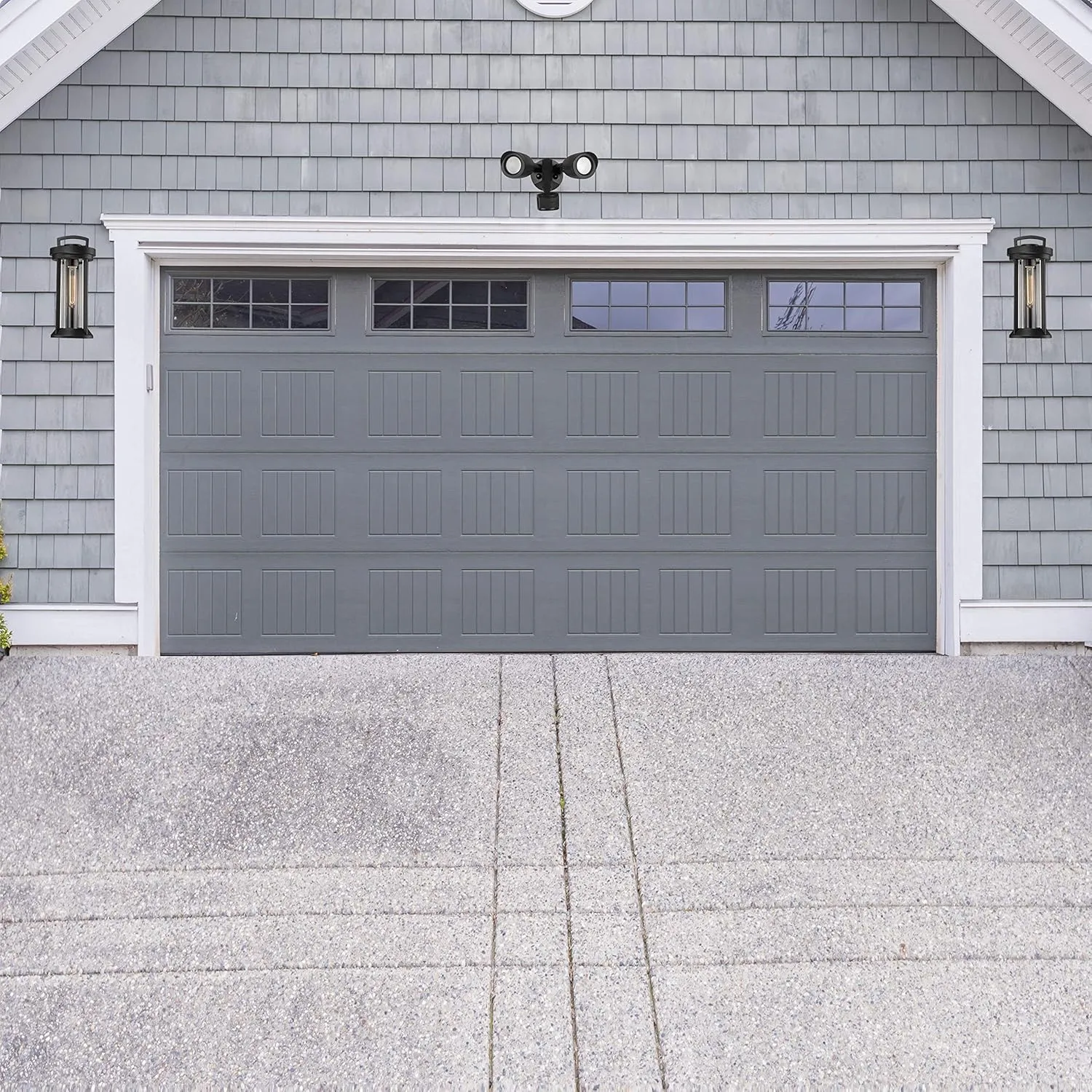 Satco 65/713 Dual Bullet-Head Security Flood Light, with Motion Sensor, 3000K, Bronze