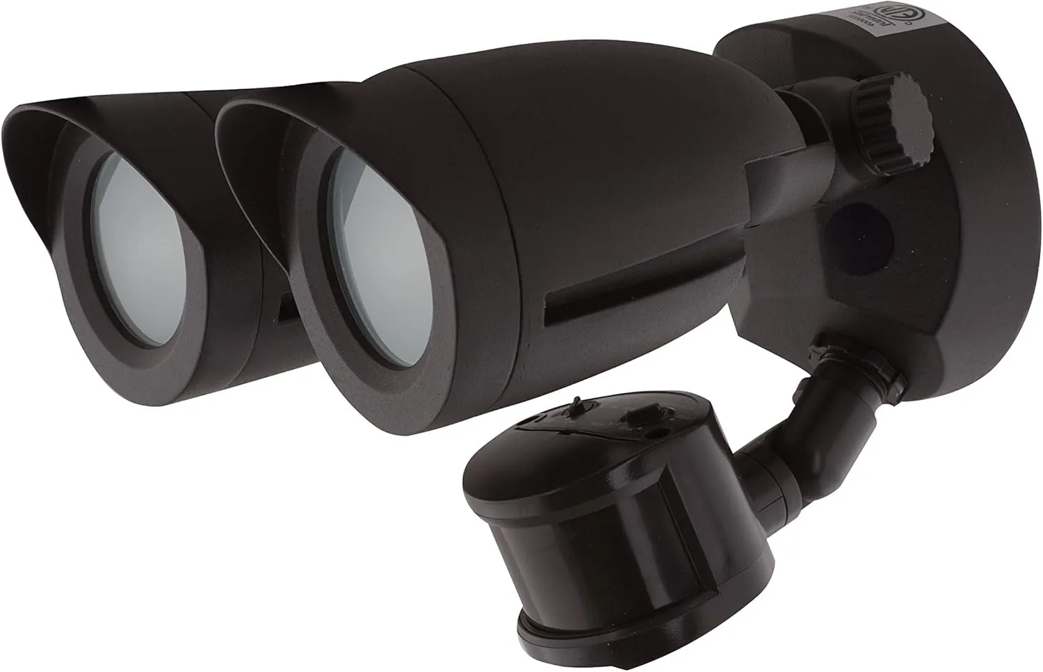 Satco 65/713 Dual Bullet-Head Security Flood Light, with Motion Sensor, 3000K, Bronze