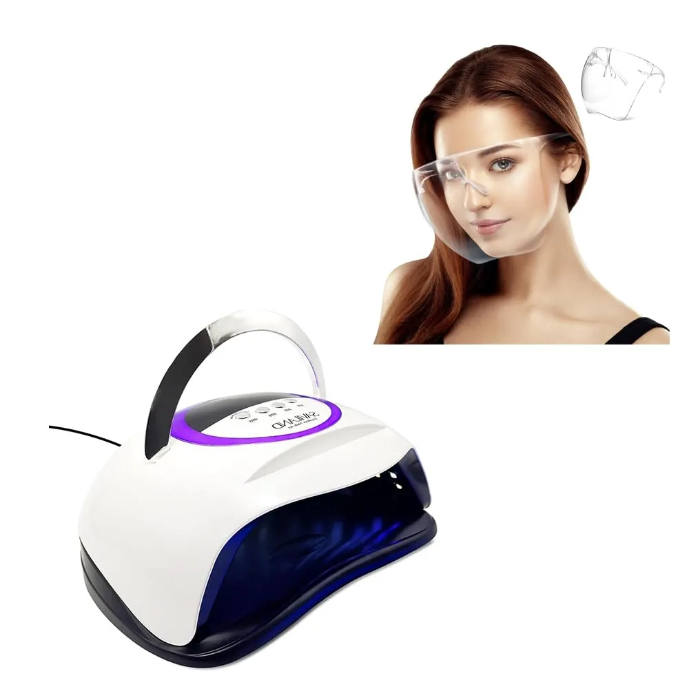 SAVILAND 300W U V LED Nail Lamp: Motion Sensor Nail Dryer Super Fast Curing U V Light SAVILAND Nail Face Mask for Nail Drill: Salon Clear Visibility & Comfortable Wear Full Face Mask Splash Resistant