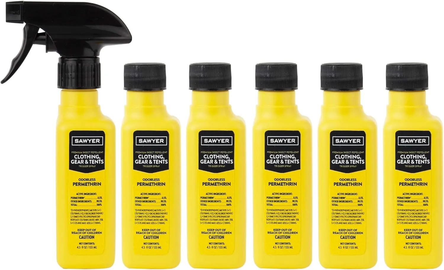Sawyer Products SP645 Permethrin Premium Insect Repellent for Clothing, Gear & Tents Trigger Spray, 4.5-Ounce, 6 Bottles