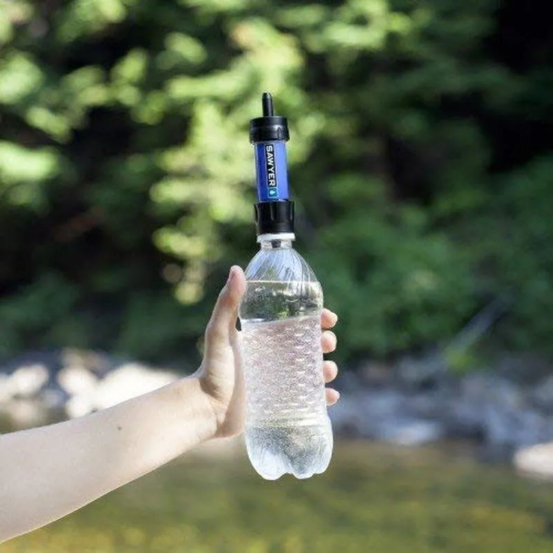 Sawyer SP128 MINI Water Filter - Ultralight 0.1 Micron Survival Water Purifier | Military-Grade Emergency Filter System (Blue)