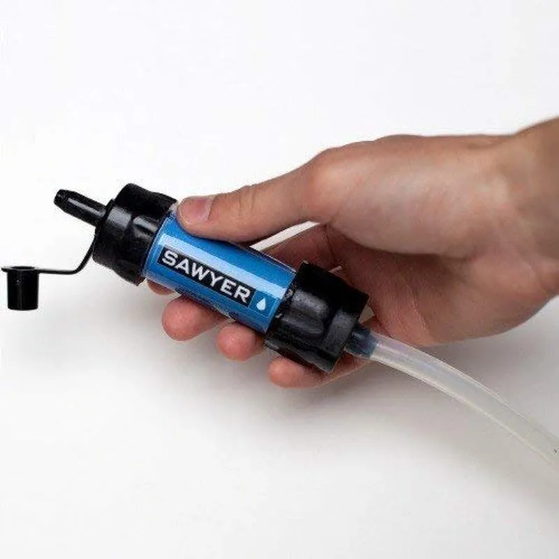 Sawyer SP128 MINI Water Filter - Ultralight 0.1 Micron Survival Water Purifier | Military-Grade Emergency Filter System (Blue)