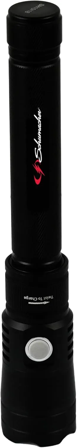 Schumacher Electric Rechargeable Tactical Light, SL944, 1000 Lumens, 1640 Foot and 500 Meter Range, Adjustable Beam, Dual Lighting Modes, USB Recharging