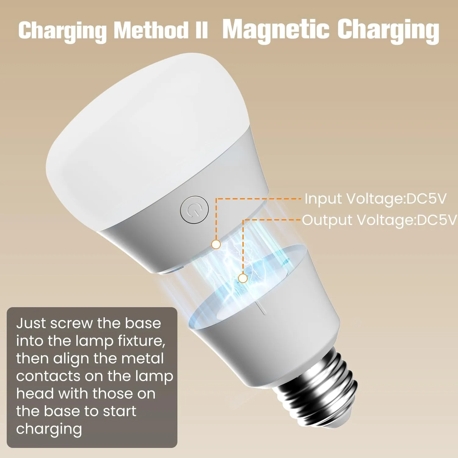 SCOPOW Magnetic and USB Charging 2IN1 Rechargeable Light Bulb with Remote Control Timer and 3 Color Temperature Battery Operated Light Bulb (2, E26)