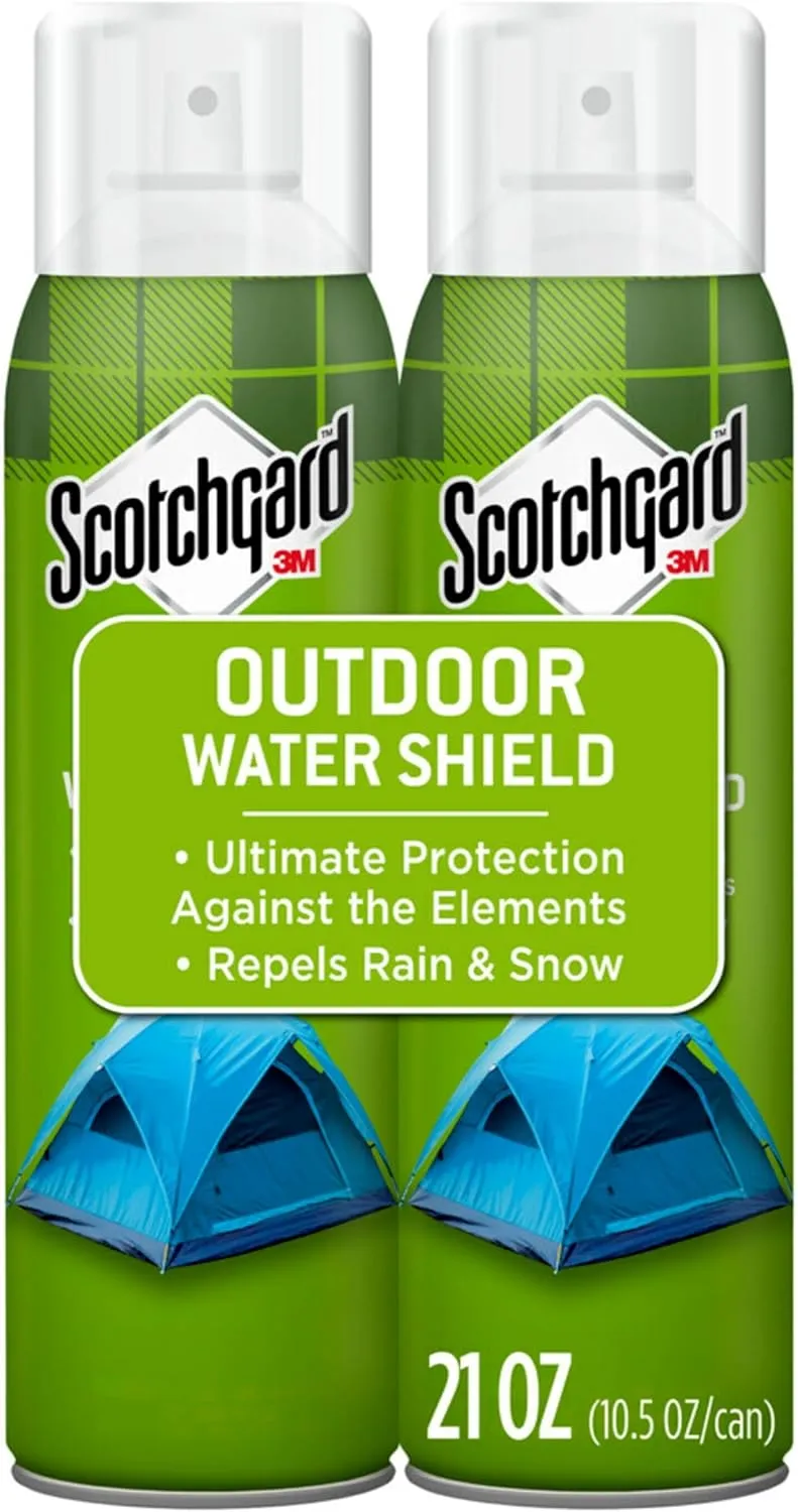 Scotchgard Outdoor Water Shield, Water Repellent Spray for Outdoor Fall and Winter Gear and Patio Furniture, Fabric Spray for Protection Against the Rainy Fall Weather, 21 Ounces (2 Cans)
