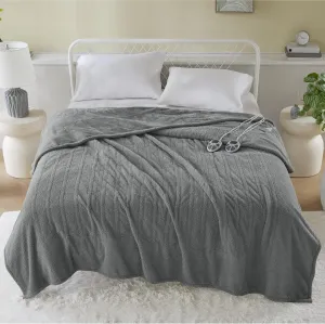Serta Heated Blanket, Electric King Size Blanket, Soft, Warm, Fuzzy Heating Blanket King for Office, Couch, 1-12 hr Auto Shut Off Timer, 10 Lv Heat Setting, ETL Certified, King 100" x 90" Grey