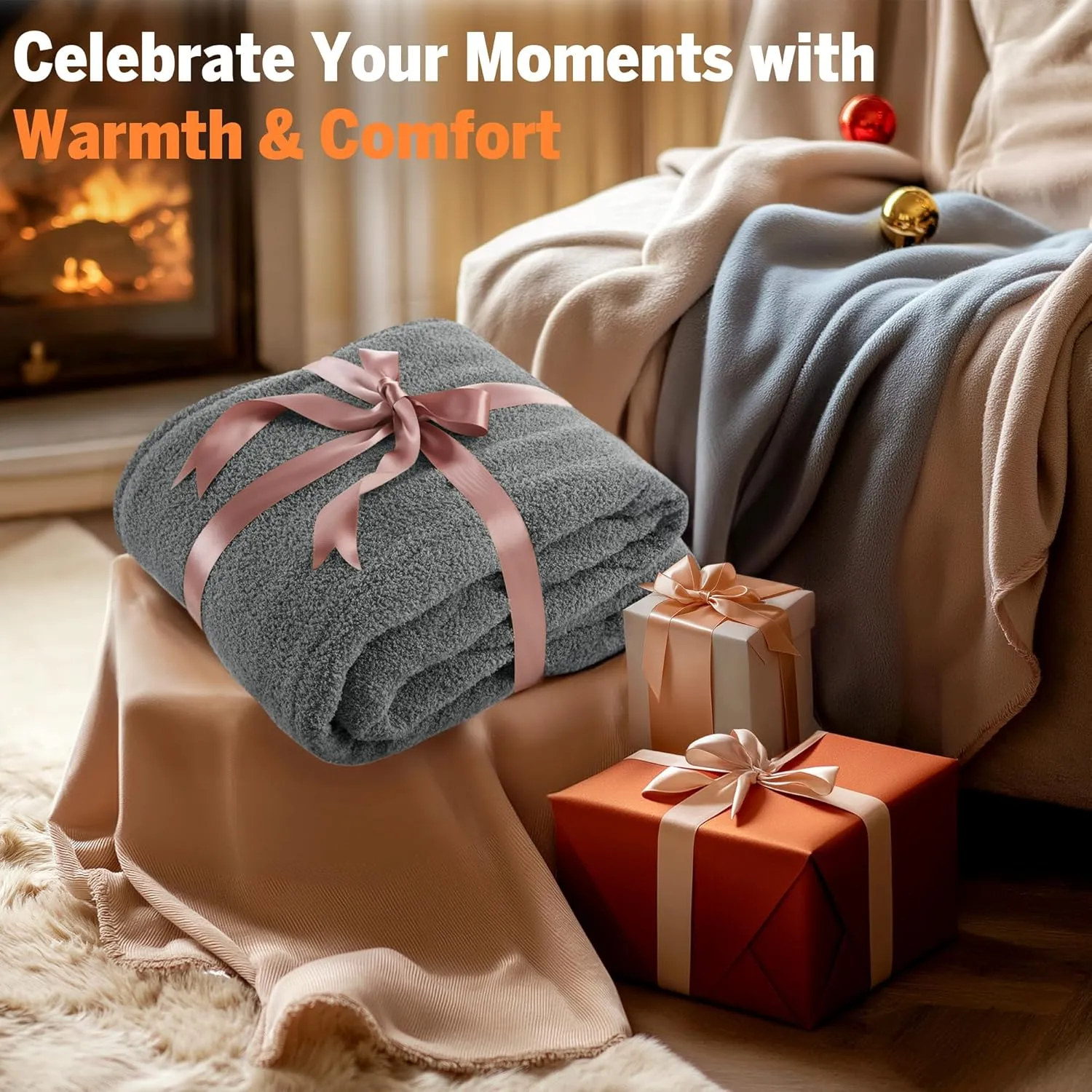 Serta Heated Blanket, Electric King Size Blanket, Soft, Warm, Fuzzy Heating Blanket King for Office, Couch, 1-12 hr Auto Shut Off Timer, 10 Lv Heat Setting, ETL Certified, King 100" x 90" Grey