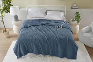 Serta Heated Blanket, Electric Queen Size Blanket, Soft, Warm, Fuzzy Heating Blanket Queen for Office, Couch, 1-12 hr Auto Shut Off Timer, 10 Lv Heat Setting, ETL Certified, Queen 84" x 90" Navy