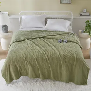 Serta Heated Blanket, Electric Queen Size Blanket, Soft, Warm, Fuzzy Heating Blanket Queen for Office, Couch, 1-12 hr Auto Shut Off Timer, 10 Lv Heat Setting, ETL Certified, Queen 84" x 90" Sage