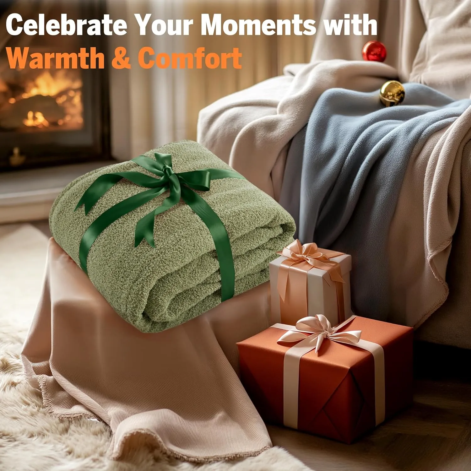 Serta Heated Blanket, Electric Queen Size Blanket, Soft, Warm, Fuzzy Heating Blanket Queen for Office, Couch, 1-12 hr Auto Shut Off Timer, 10 Lv Heat Setting, ETL Certified, Queen 84" x 90" Sage