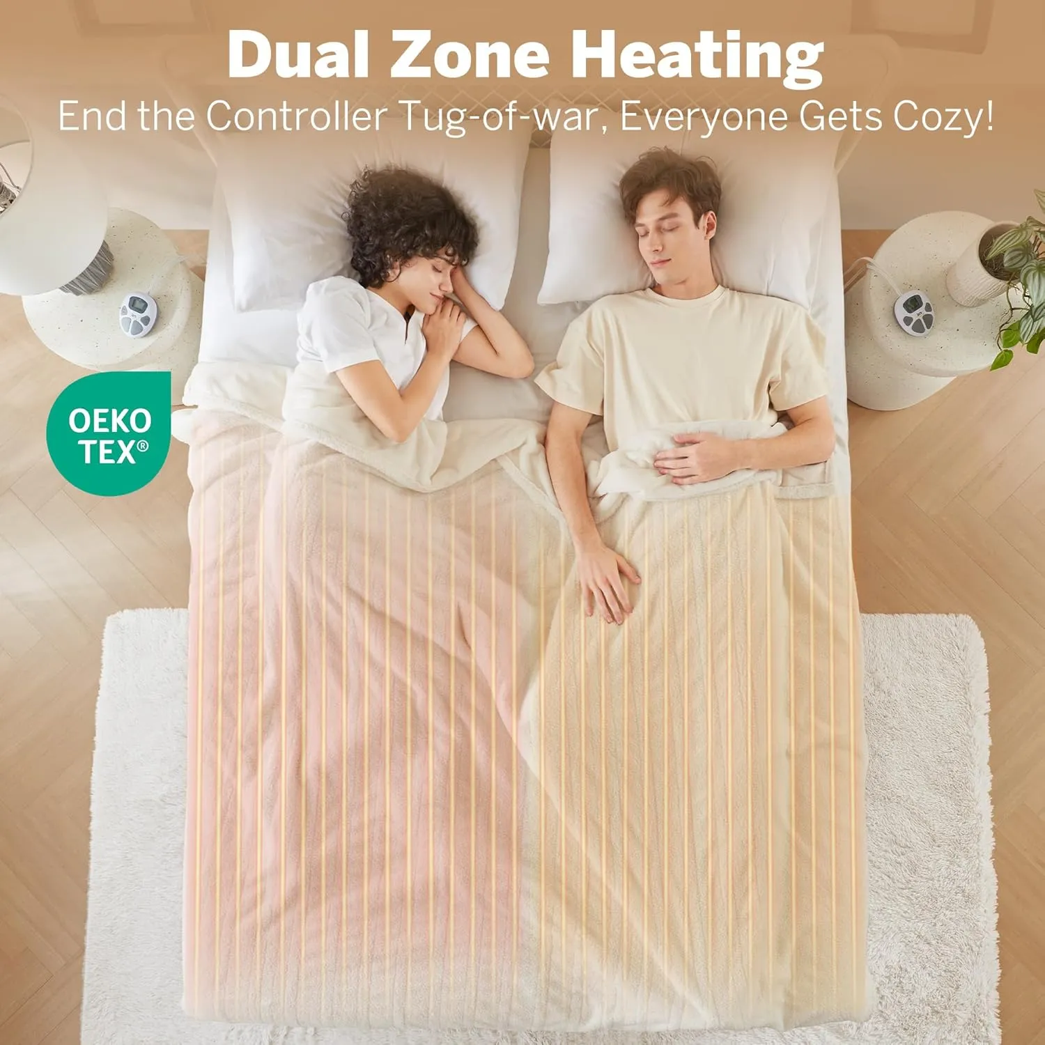 Serta Heated Blanket, Eletric King Size Blanket, Soft, Warm, Fuzzy Heating Blanket King for Office, Couch, 1-12 hr Auto Shut Off Timer, 10 Lv Heat Setting, ETL Certified, King 100" x 90" Ivory