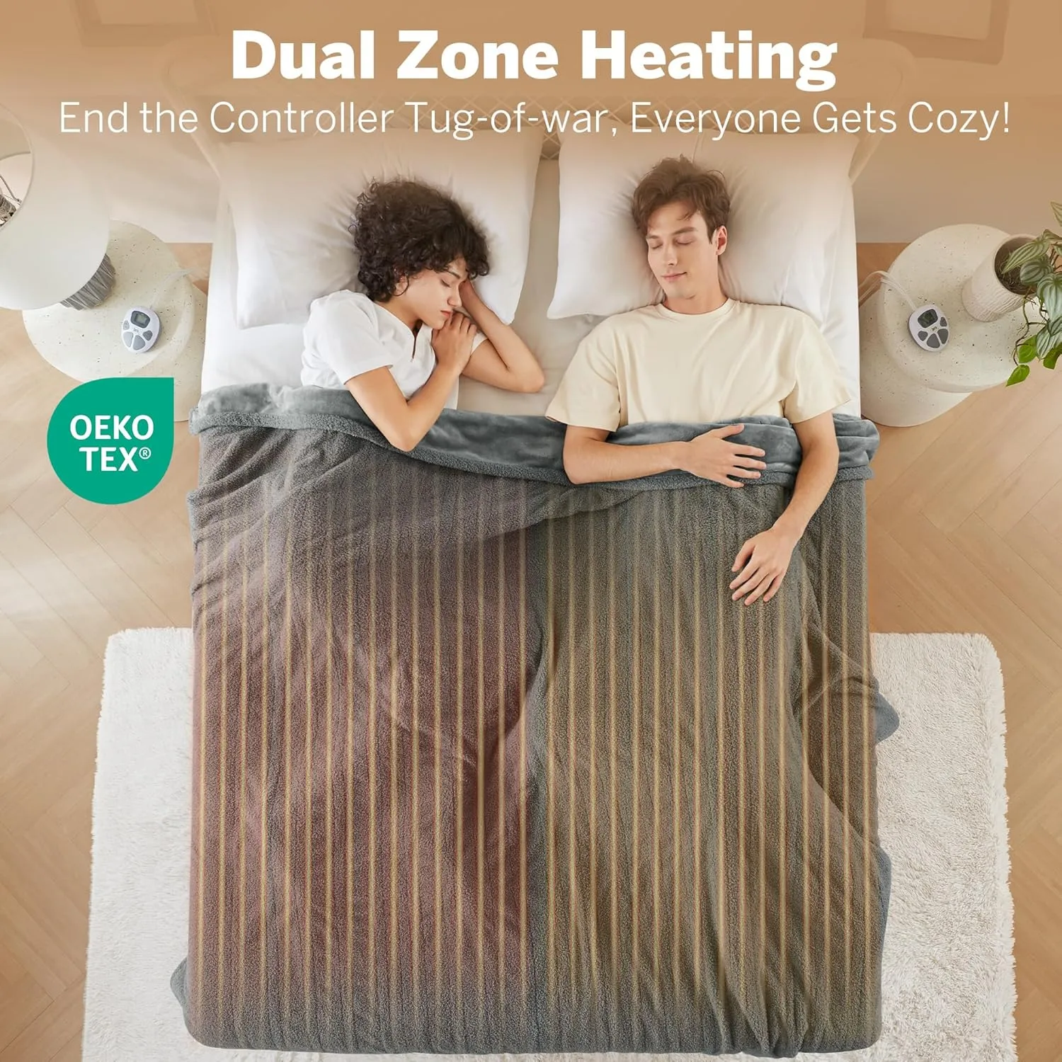 Serta Heated Electric Queen Blanket - Soft, Warm, Fuzzy for Office, Couch - 1-12 Hr Auto Shut Off, 10 Heat Settings, ETL Certified - 84" x 90" Grey