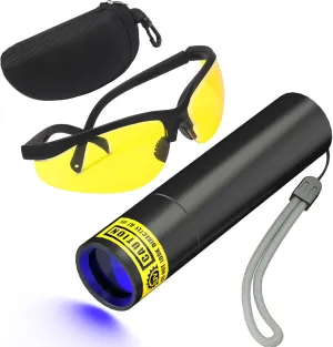 SEVENKA Air Conditioner Leak Detector, Professional Rechargeable AC Leak Detector Kit, AC UV Dye Leak Detection with UV Protective Glasses, Portable Bag