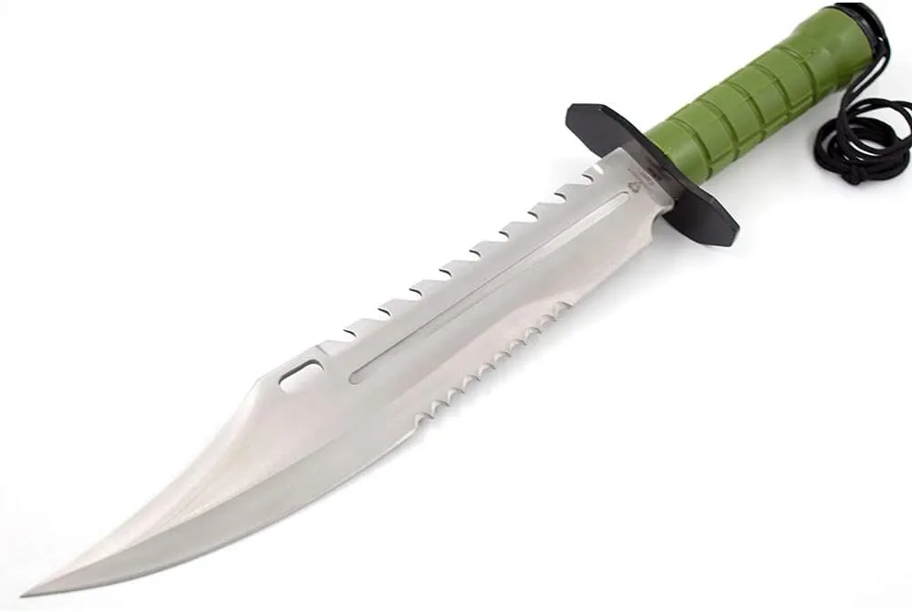 Snake Eye Tactical Fix Blade Rambo Style Survival Hunting Outdoor Knife With Nylon Sheath (Green)