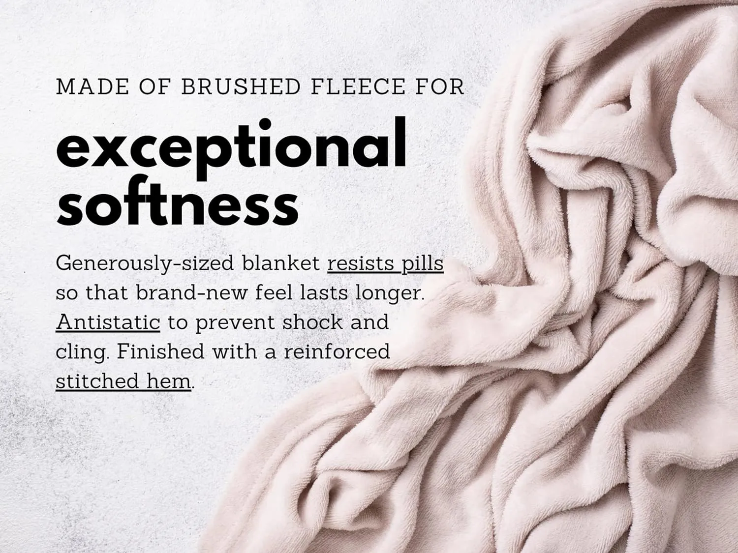 SoftHeat - King Micro-Fleece Heated Blanket - Luxuriously Warm & Soft Electric Blanket, Patented Low-Voltage Technology (Beige, King)