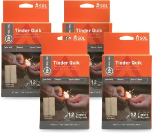 S.O.L. Survive Outdoors Longer Tinder-Quik Fire Starter, 12 Count (Pack of 4)