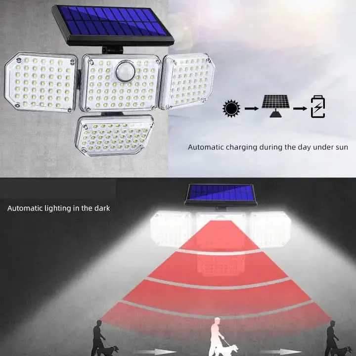 Solar LED Motion Detector Lights For Outdoor Security, House Premises, Warehouses With Remote ( Waterproof, Cool White )(Renewed)