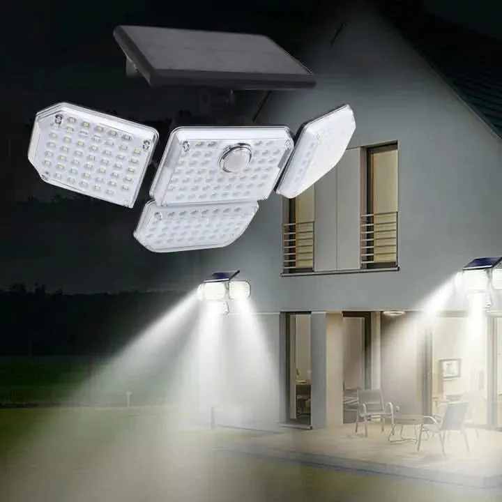 Solar LED Motion Detector Lights For Outdoor Security, House Premises, Warehouses With Remote ( Waterproof, Cool White )(Renewed)