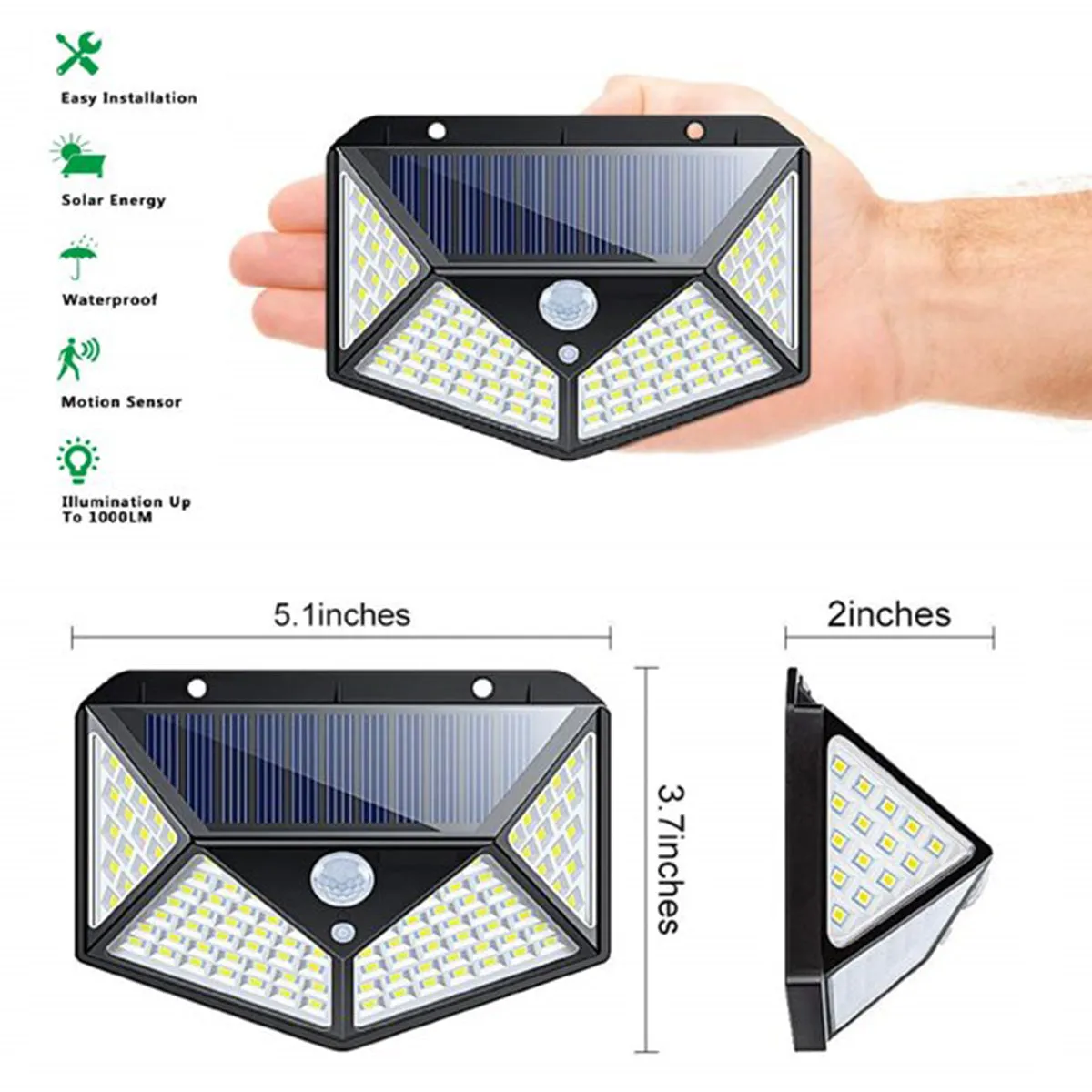 Solar Motion Sensor Light (Wall Mounted Pack of 2)