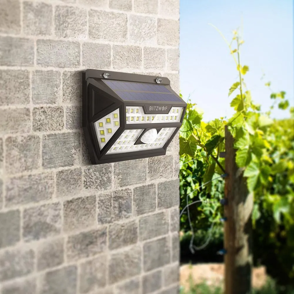 Solar Powered Motion Sensing Outdoors Wide Angle Wall Light with LEDs