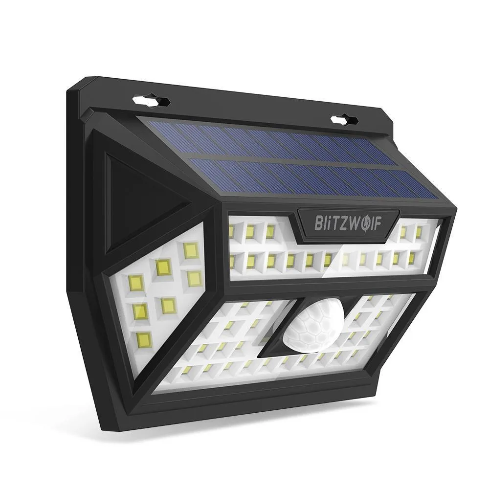 Solar Powered Motion Sensing Outdoors Wide Angle Wall Light with LEDs