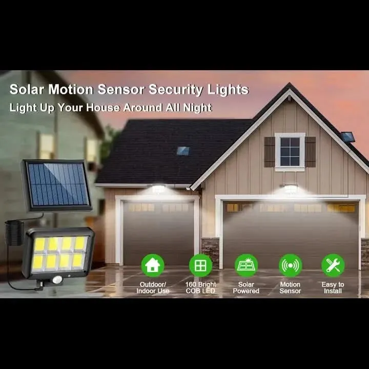 Solar Sensor Lights With Motion Sensor Lamp For Home Outdoor Garden (Waterproof, Cool White, Renewed)