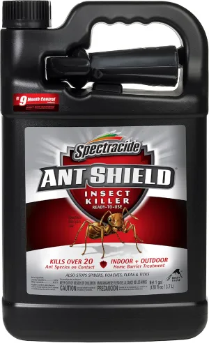 Spectracide Ant Shield Insect Killer Ready-To-Use 1 Gallon, Indoor Plus Outdoor Home Barrier - Pack of 4