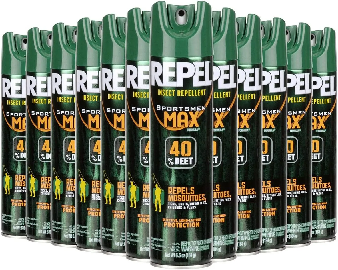 Sportsmen Max Insect 6.5-oz Aerosol 40% DEET, 12-PK, Pack of 12, clear