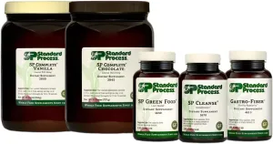 Standard Process Purification Product Kit with SP Complete Chocolate, SP Complete Vanilla and Gastro-Fiber - Includes Whey Protein, Dietary Fiber, Whole Food Green Food Supplement & More