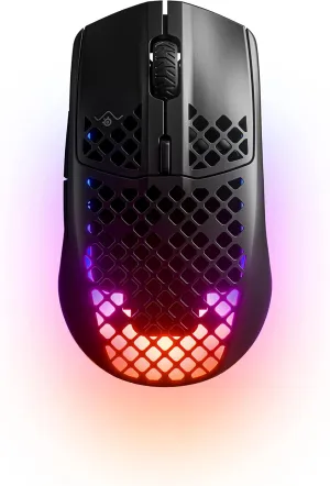SteelSeries Aerox 3 Wireless - Super Light Gaming Mouse - 18,000 CPI TrueMove Air Optical Sensor - Ultra-Lightweight 68g Water Resistant Design - 200 Hour Battery Life – Onyx (Renewed)