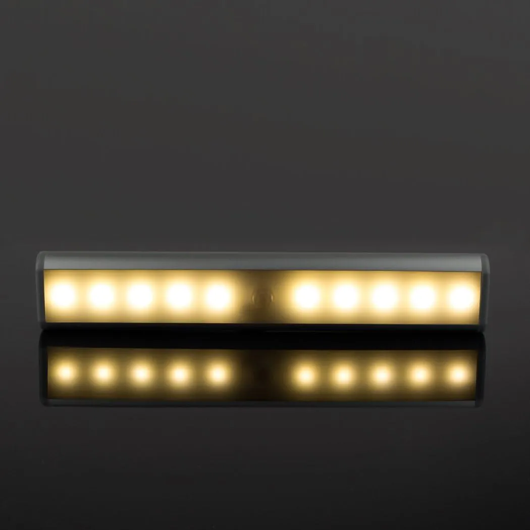 Stick On Cabinet Light,Under Counter Lighting, Motion Sensor, 10 LED Wireless USB Rechargeable Kitchen Battery Operated for Wardrobe,Closets,Cupboard,Warm White-2Pack