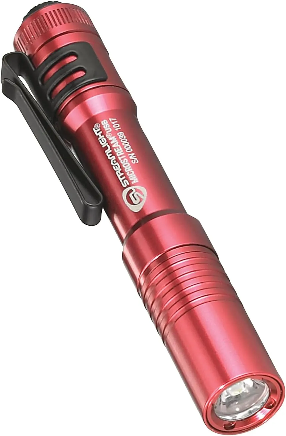 Streamlight 66602 MicroStream 250-Lumen EDC Ultra-Compact Flashlight with USB Rechargeable Battery, Clear Retail Packaging, Red