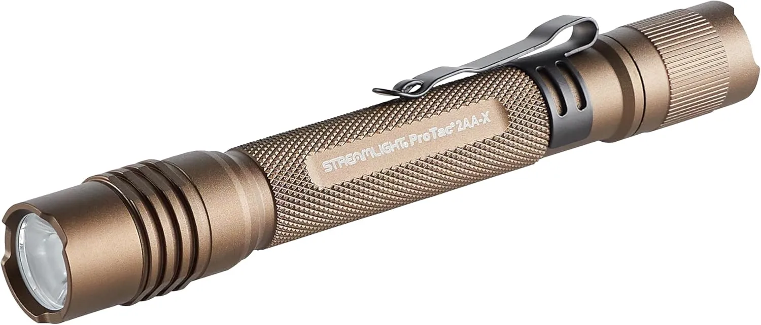 Streamlight 88137 ProTac 2AA-X USB 550-Lumen Multi-Fuel Personal Carry Tactical Flashlight, Coyote