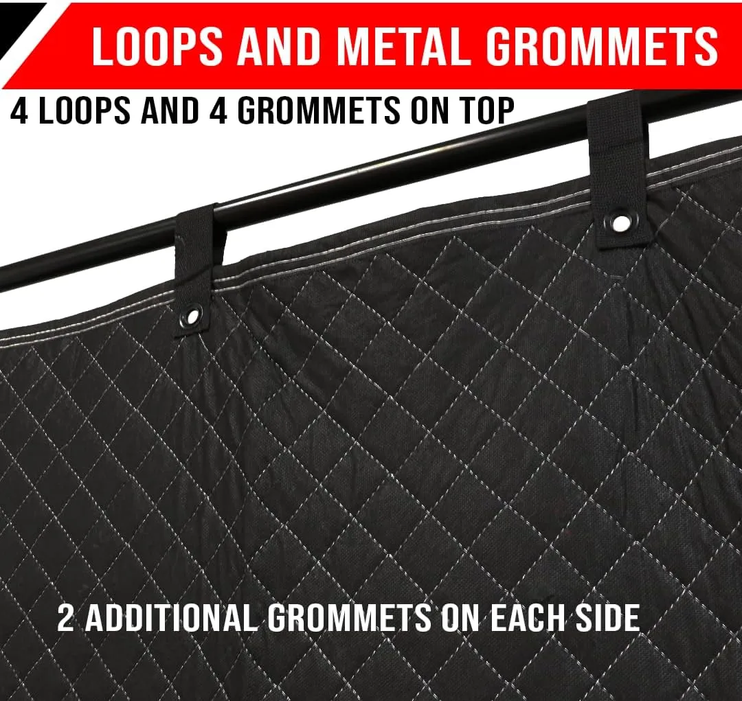 Studio Sound Dampening Blanket 48" x 78" - Door - Window - Diamond Pattern Insulated Blanket, Light Blocker, Sound Absorbing - Grommets and Loops