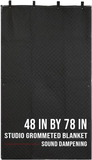 Studio Sound Dampening Blanket 48" x 78" - Door - Window - Diamond Pattern Insulated Blanket, Light Blocker, Sound Absorbing - Grommets and Loops