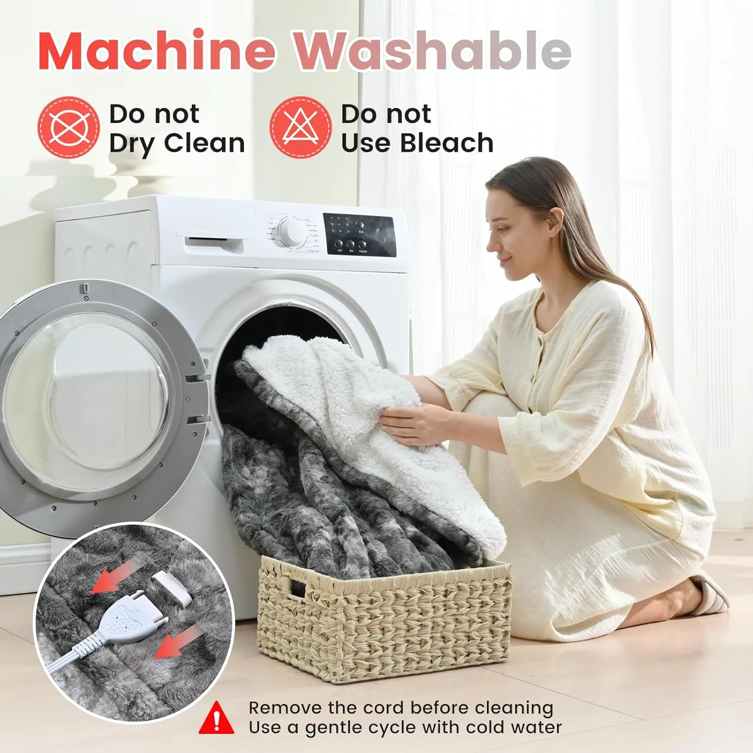 Sunable Heated Electric Throw - Machine Washable Soft Comfortable Heating Blanket with 4 Heat Settings 50×60 inches Marble Grey - Faux Fur & Sherpa