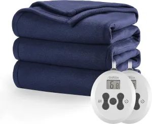 Sunbeam Royal Ultra Admiral Blue Heated Blanket – Queen