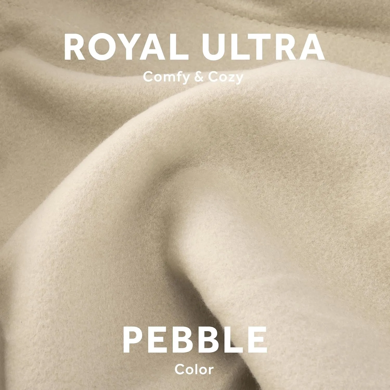 Sunbeam Royal Ultra Fleece Heated Electric Blanket King Size, 90" x 100", 12 Heat Settings, 12-Hour Auto Shut-Off, Machine Washable, Pebble Beige