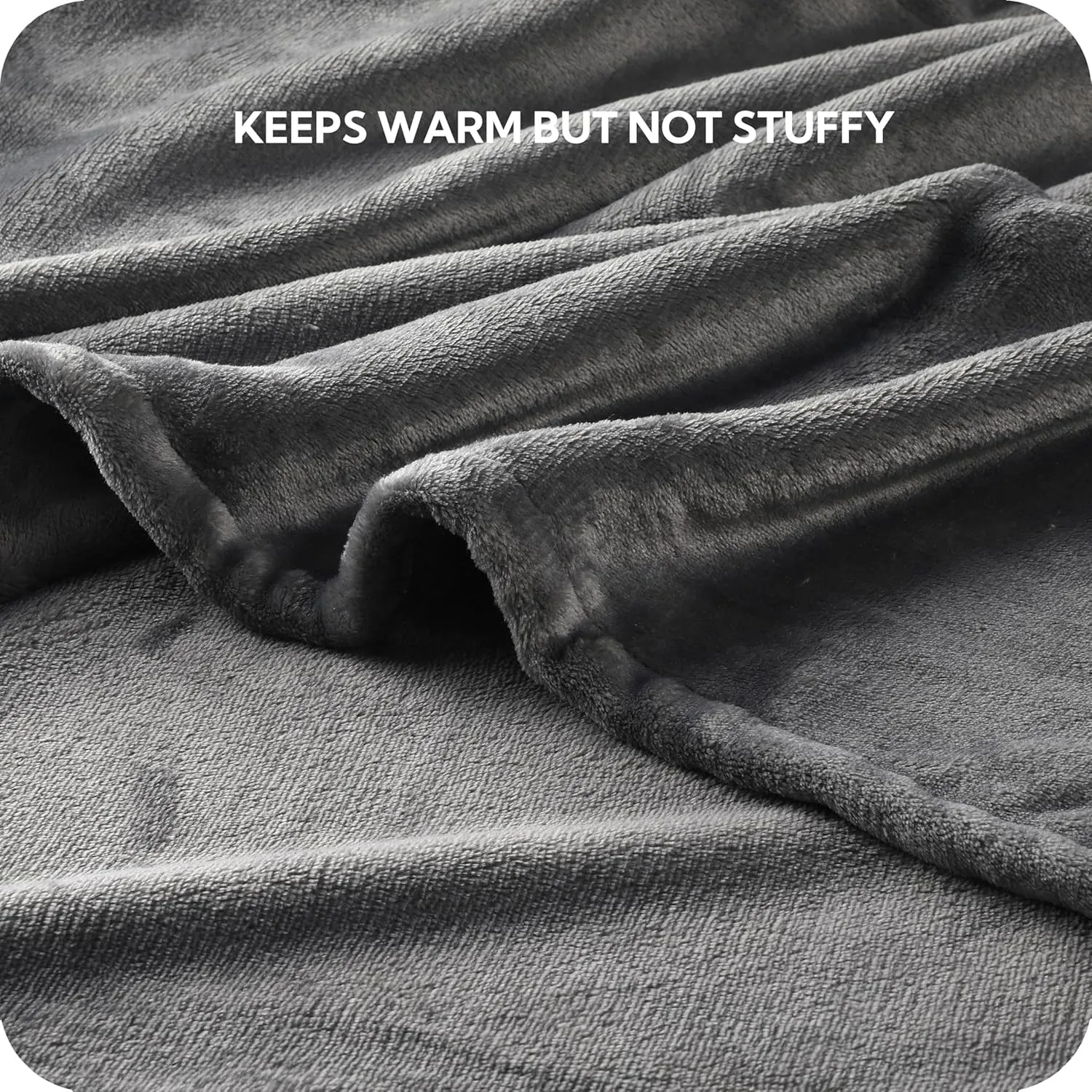 SUNNY HEAT Electric Heated Blanket 72"x84" Full Size Cozy Warm Double Sided Flannel with 4 Heating Levels & 10H Shut Off, Machine Washable Soft Blanket for Bed & Office, Light Grey