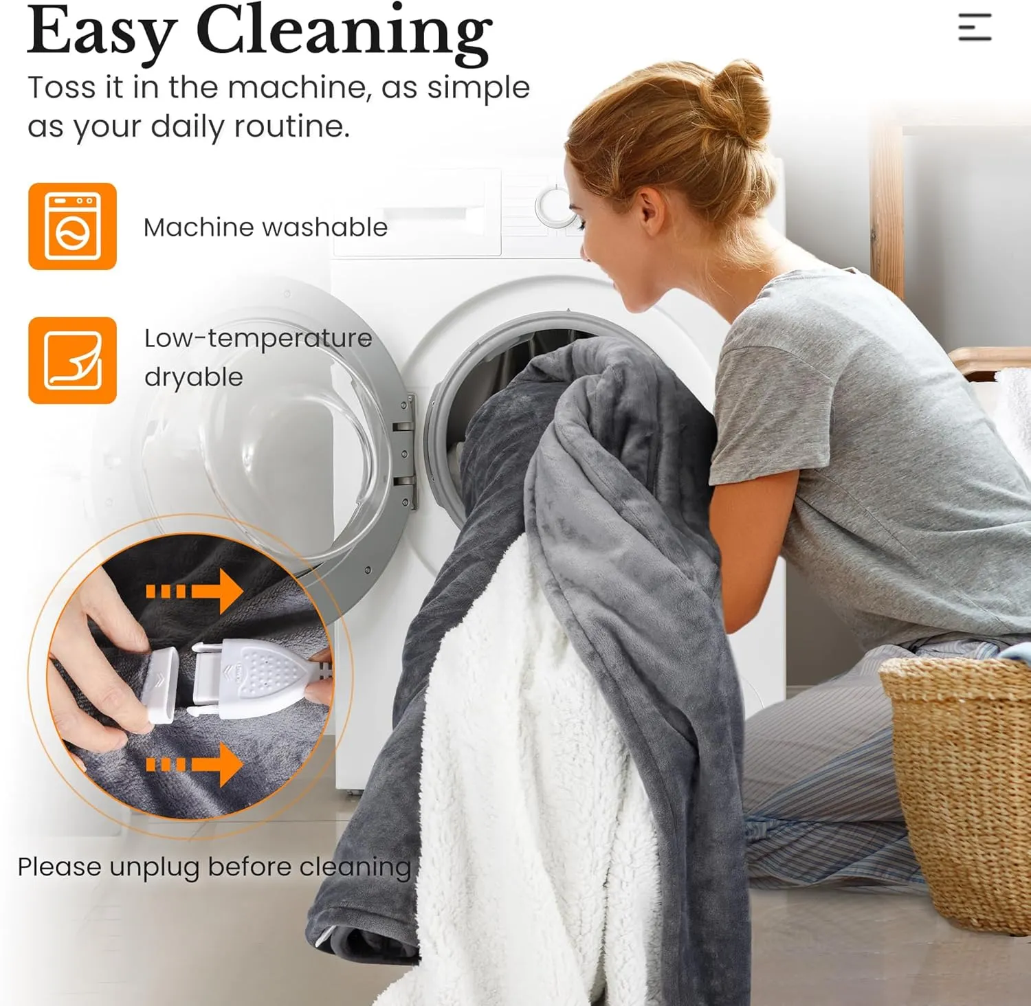 Sunvivi Heated Blanket Queen Size, Electric Throw Dual Control, 5 Years Warranty, 10 Heat Settings, 12 Hours Auto Off, Soft Flannel and Sherpa, Machine Washable, ETL Certified, Grey