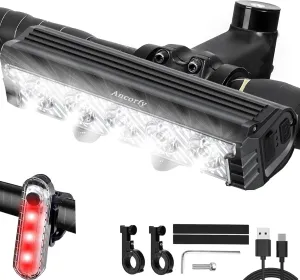 Super Bright LED Bike Light, USB Rechargeable Bicycle Headlight, Waterproof Bike Headlight, 5 Modes 2500 Lumen Bicycle Headlight, MTB Off-Road Cycling Commuting