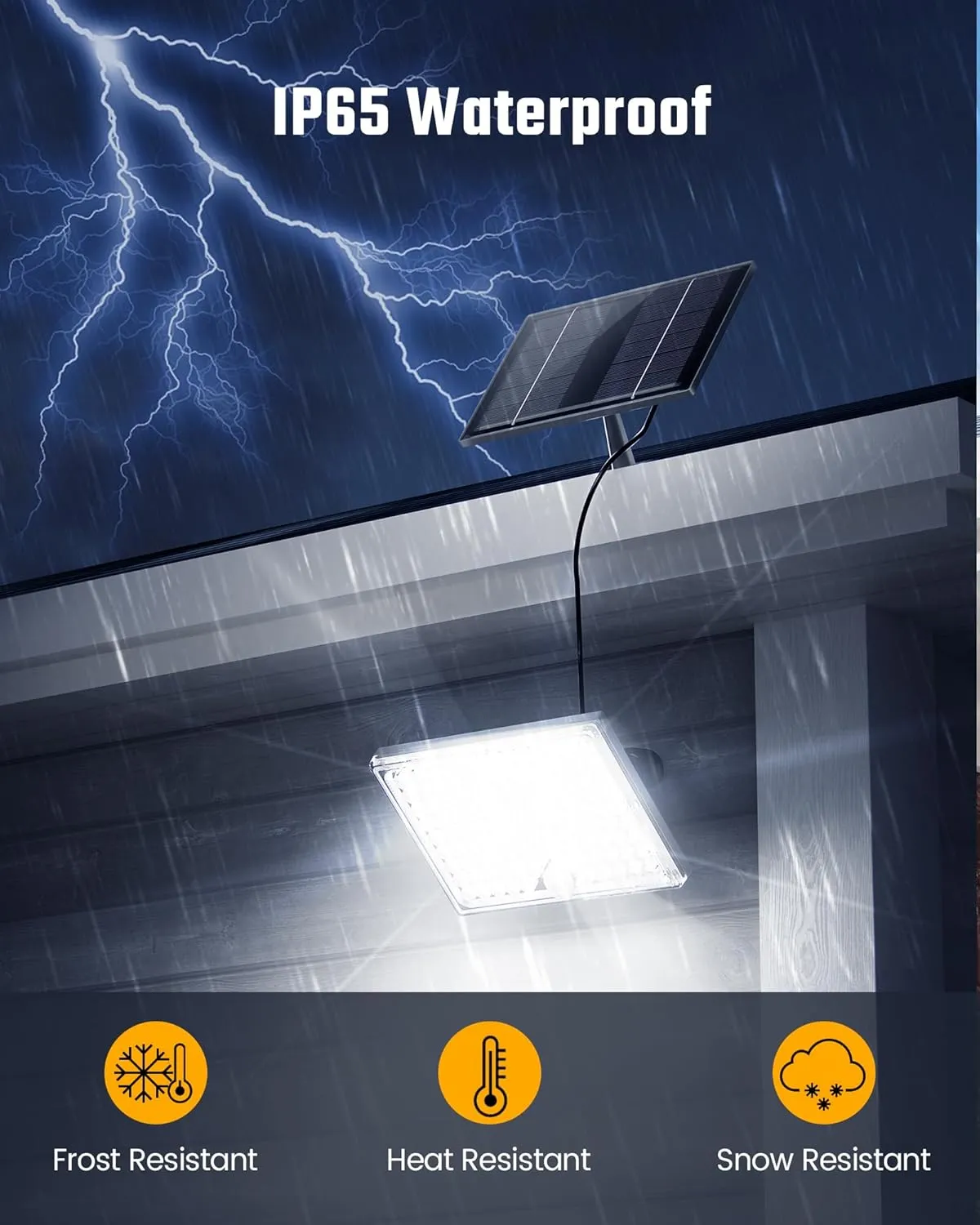 SUPERDANNY Solar Outside Lights with 113 Bright LEDs 7000K, Motion Sensor Outdoor Flood Lights Dusk to Dawn with 16ft Cable IP65 Waterproof, Security Light for Garden Barn Porch 2 Pack
