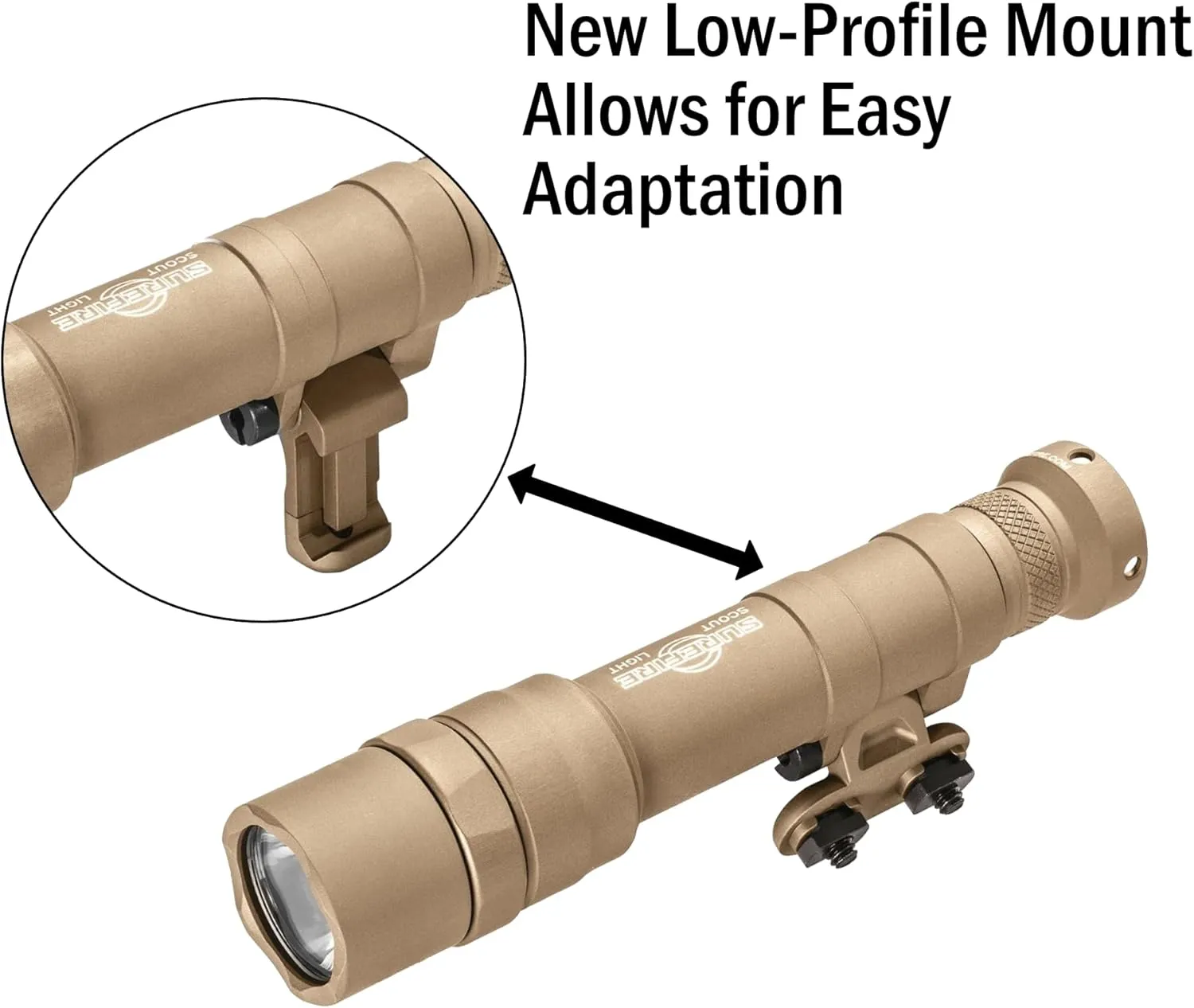 Sure Fire Dual Fuel Scoutlight Pro Tactical Light 1500 Lumen LED M640DF Tan Bundle with 4 Extra 123A Batteries and a Lightjunction Battery Box