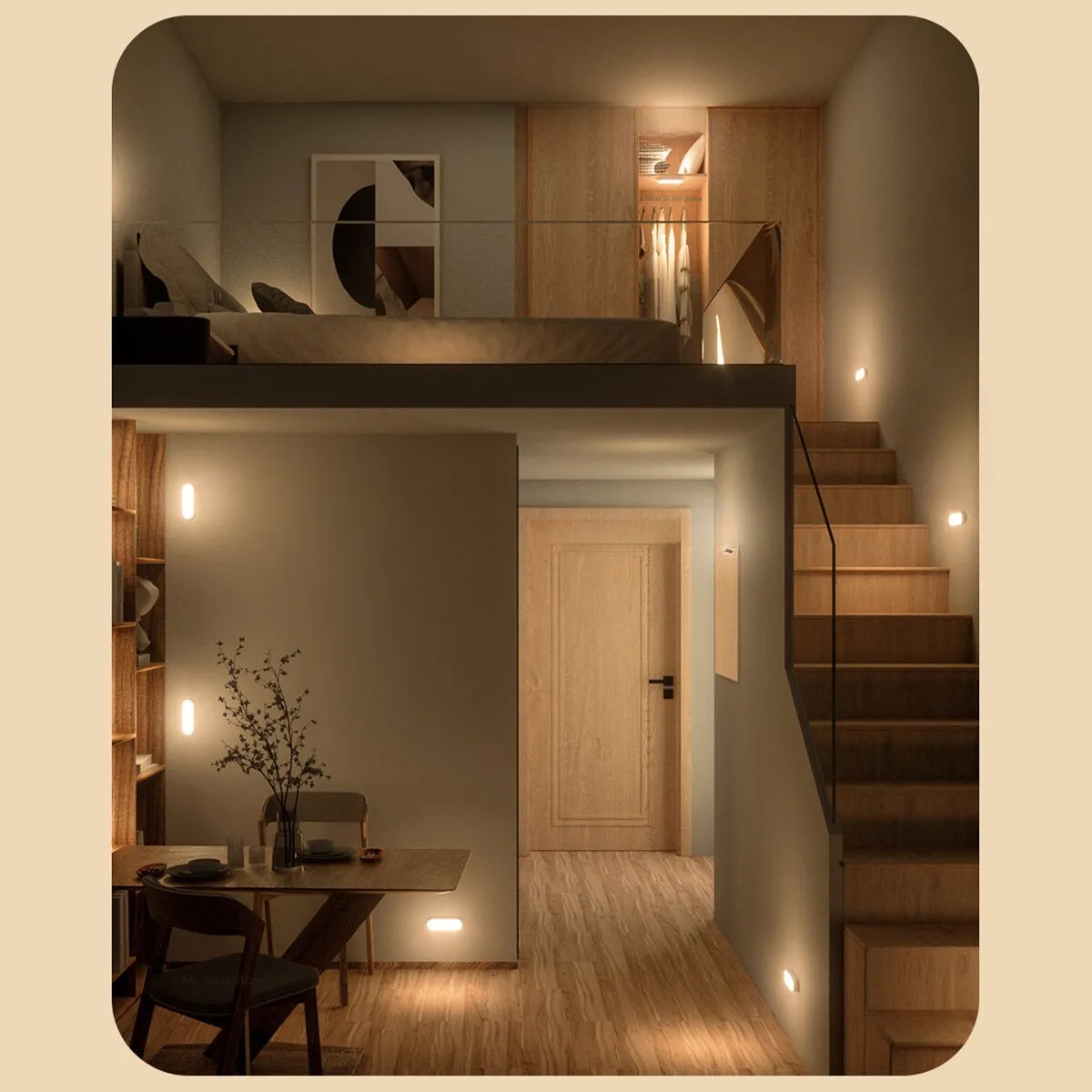 Taavita LED USB Rechargeable Wireless Motion Sensor Wall Lamp for Safe and Illuminated Home