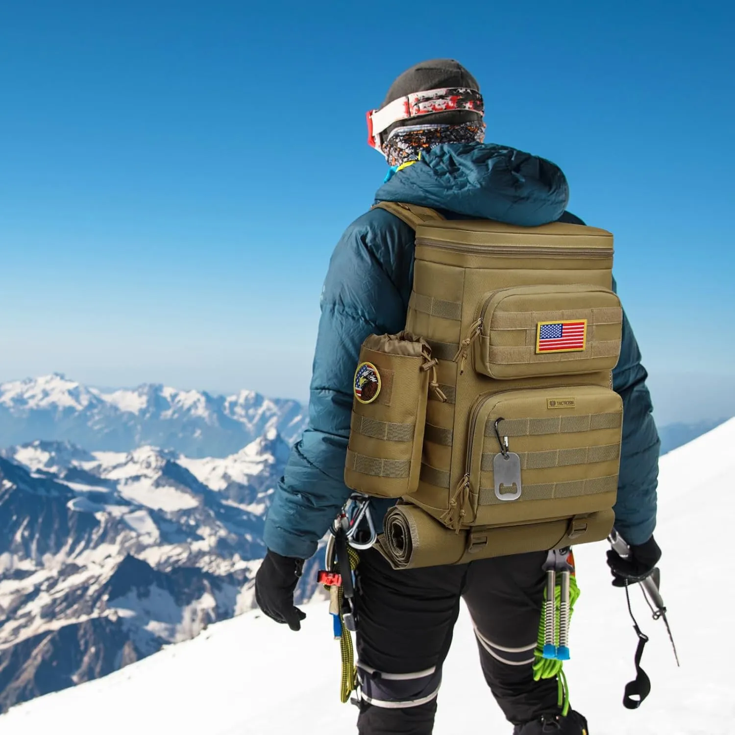 TACTICISM Tactical Cooler Backpack 25L - Molle Insulated Lunch Backpack for Men Women Adult - Heavy-Duty Waterproof Leak Proof Cooler Bag Ice Chest as Gift for Work Camping Fishing Hiking Accessories