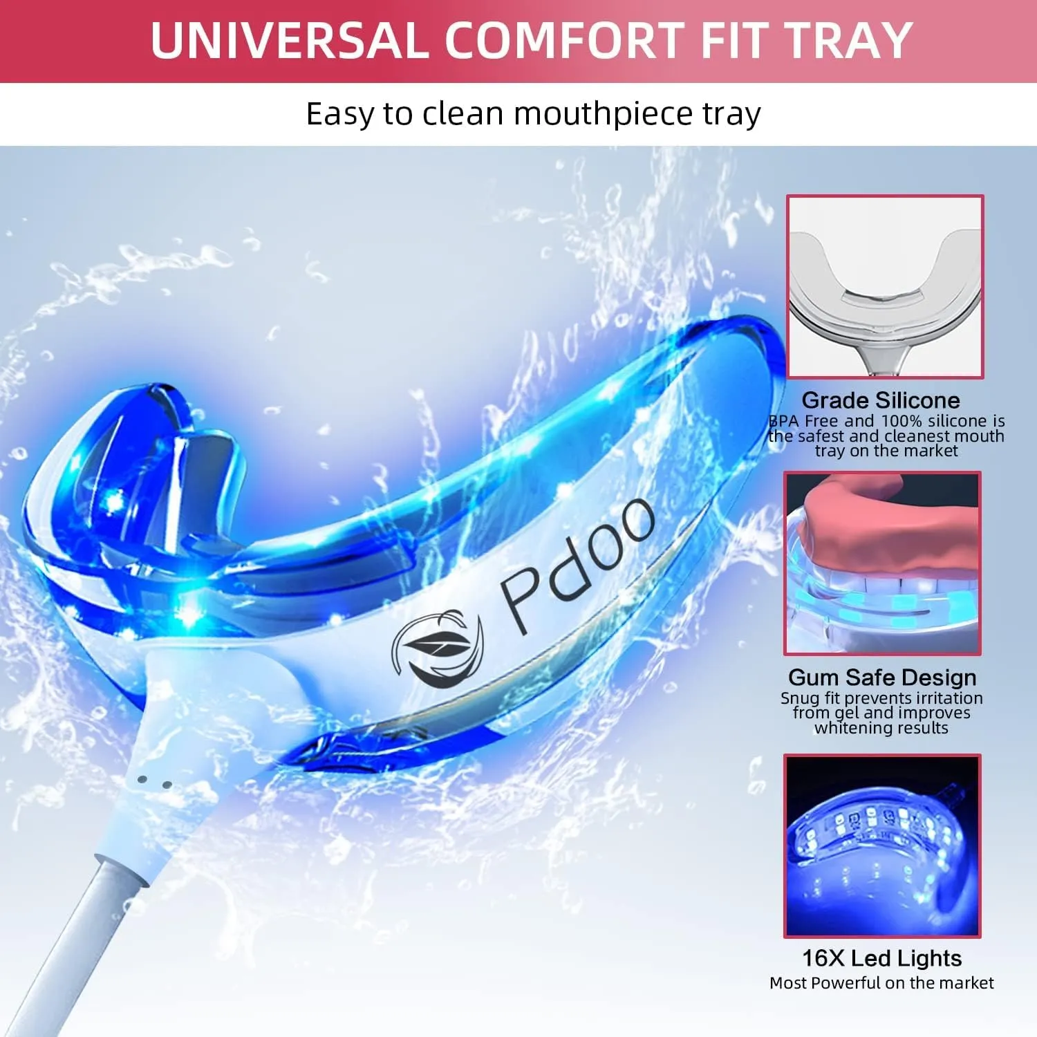 Teeth Whitening Kit with LED Light for Sensitive Teeth, Fast Results for Brightening at Home, Teeth Whitening Gel Helps Remove All Kinds of Stains