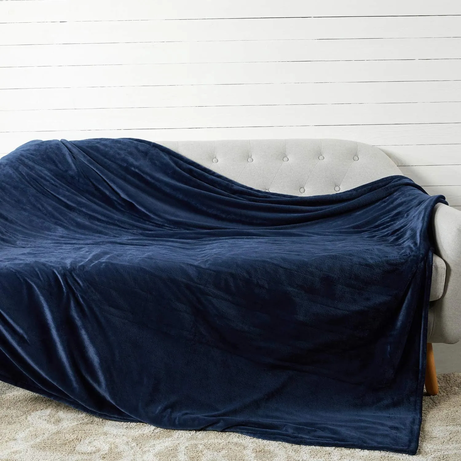 Tefici Electric Heated Blanket Twin,Super Cozy Soft 2-Layer Flannel 62" x 84" Heated Twin Size with 3 Heating Levels 8 Hours Auto Off, Machine Washable, ETL and FCC Certified, Home Office Use, Blue