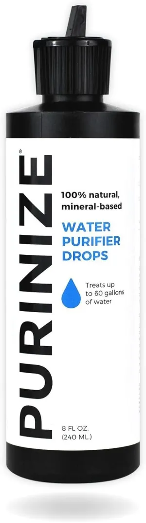 The Best and Only Patented Natural Water Purifying Solution - Chemical Free Camping and Survival Water Purification (8 oz)