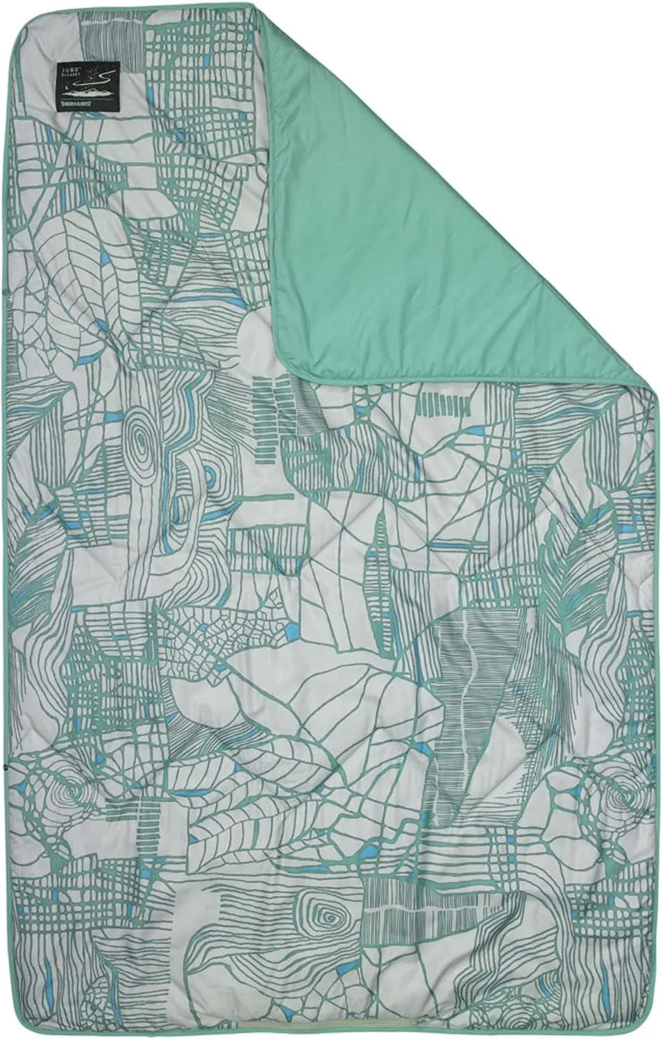 Therm-a-Rest Juno Insulated Camping and Backpacking Blanket, Sage Nature Grid Print
