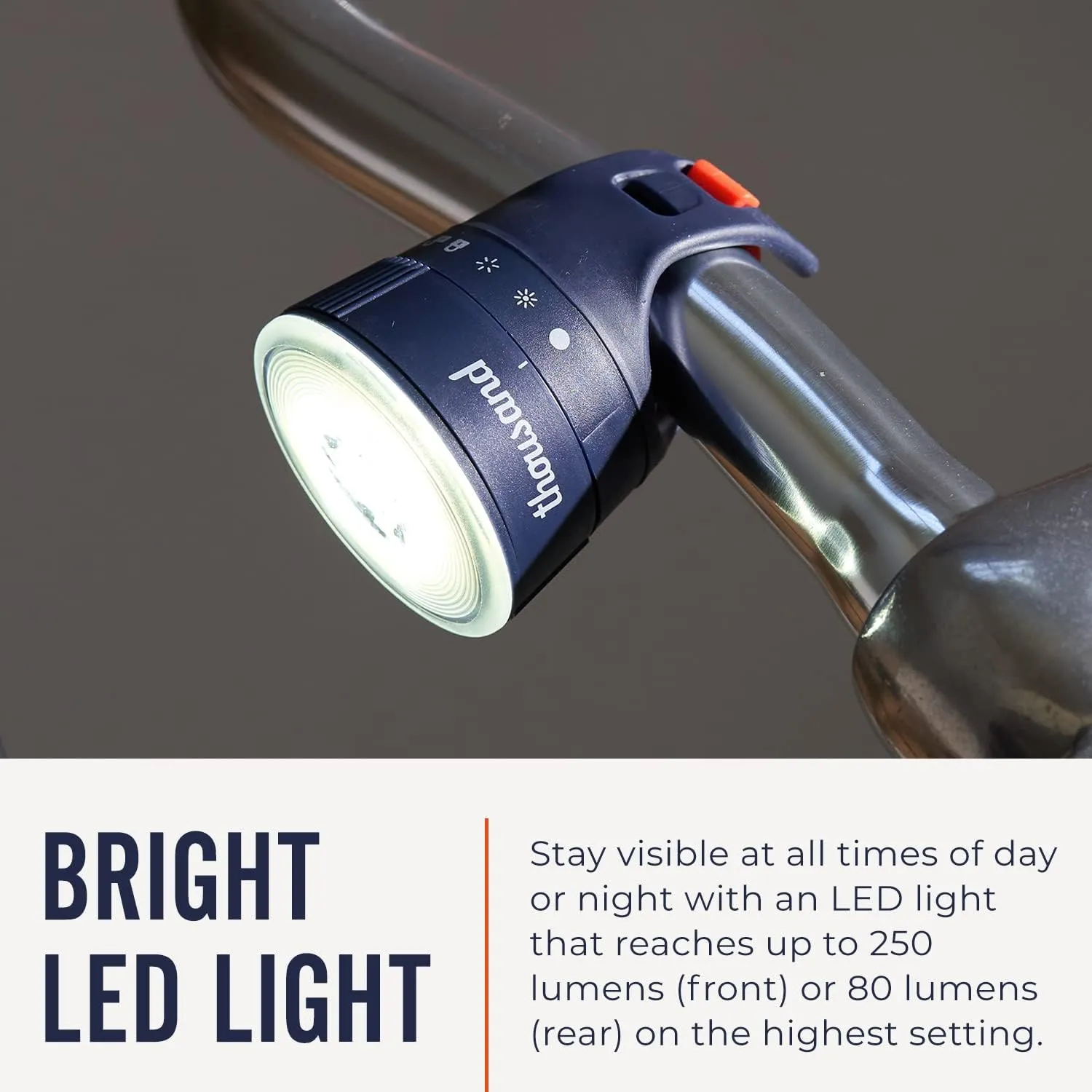 Thousand Traveler Magnetic Bike Light - High Lumen Rechageable LED Bicycle & E-Bike Light - Night Riding Safety Accessory - Solid & Flashing Mode Settings - Headlight, Tail Light, and Sets